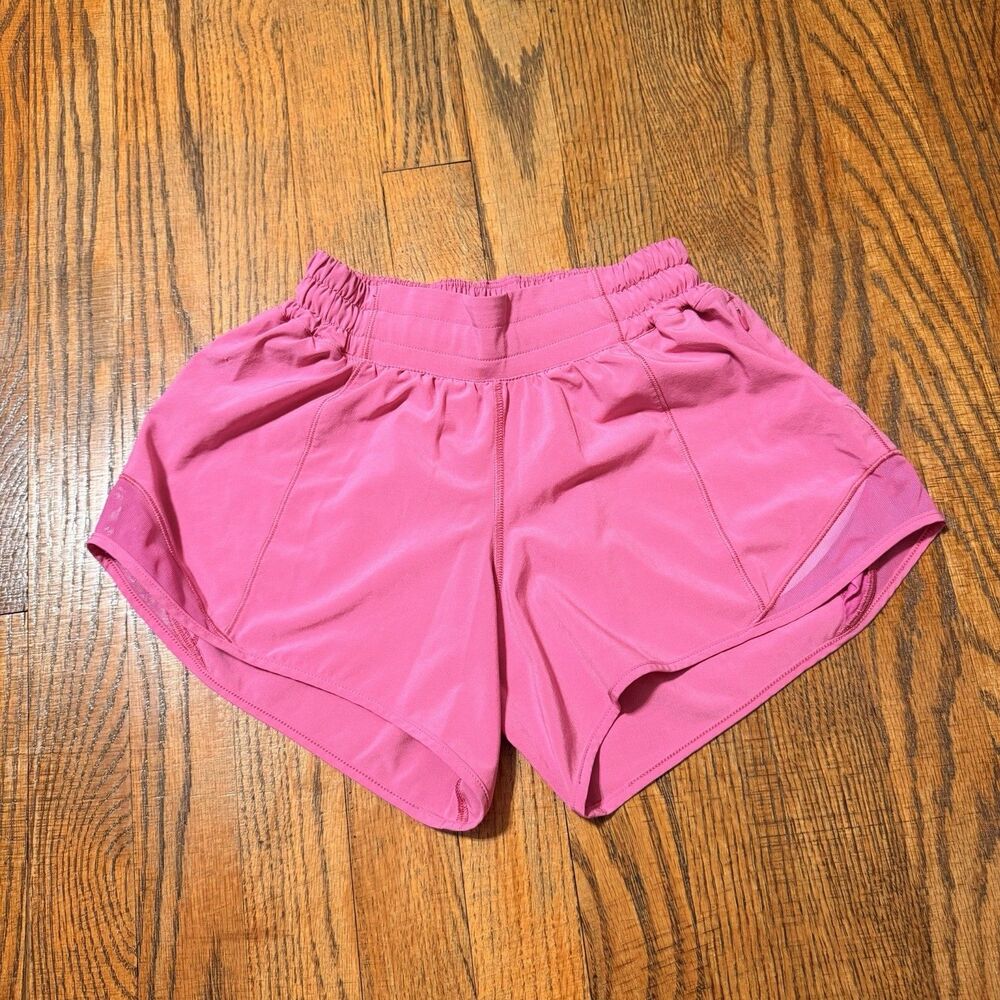 LuLuLemon Pink Athletic Shorts No Liner with zippered pockets - Size 2,4” Inseam
